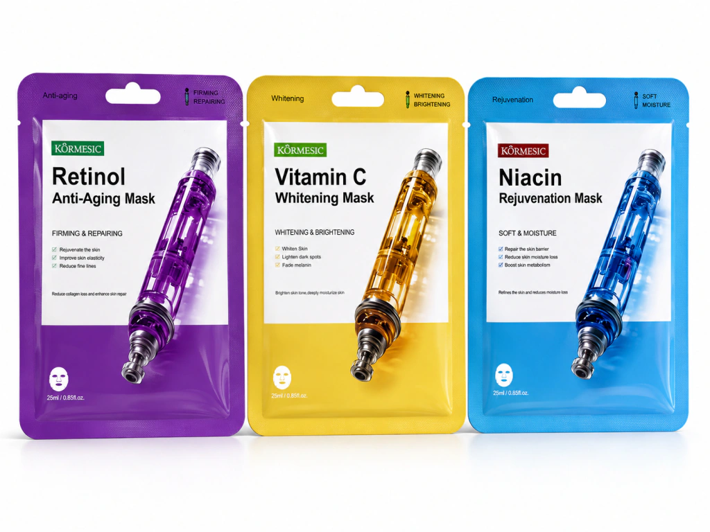 Mascarilla facial Kormesic Retinol, Vitamina C, Niacin